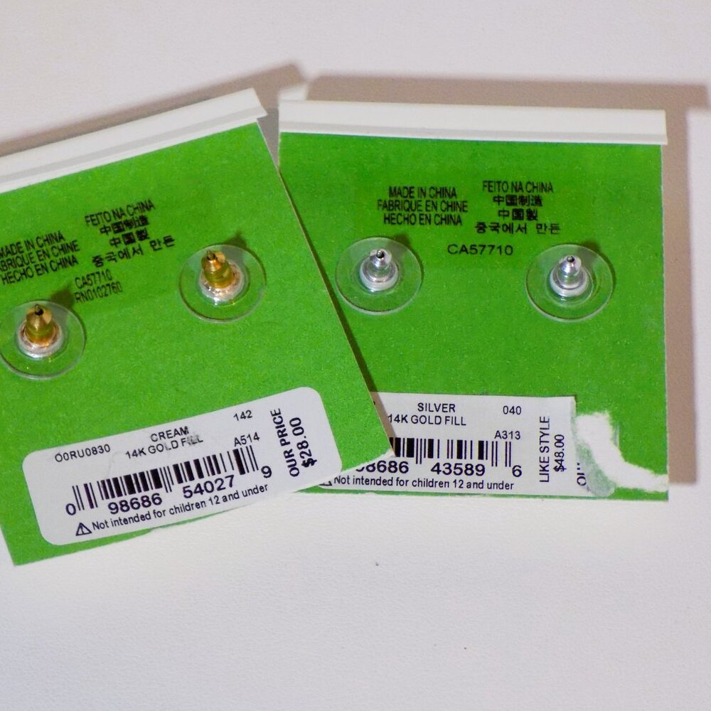 Lot of 2 New Pairs Kate Spade 14K Gold Filled Bow Stud Earrings Bundle. - Picture 2 of 5